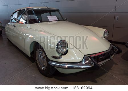 STUTTGART GERMANY - MARCH 02 2017: Mid-size luxury car Citroen DS19 1967. Europe's greatest classic car exhibition 