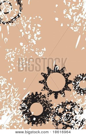 พื้นหลังเกียร์ grunge นามธรรม