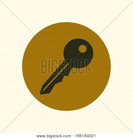 Key icon. Lock symbol. Security sign. Flat design style.
