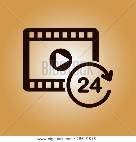 Streaming video symbol. Movie premiere. Live video Calendar.
