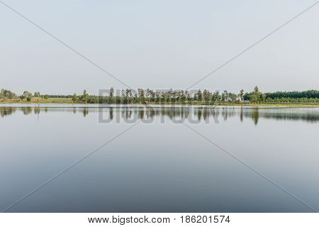water and sky is beautiful in summer day at swamp