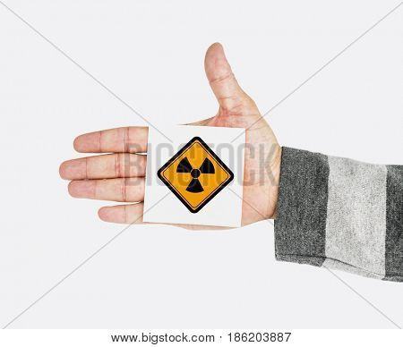 Hand Shoot Showing Propeller Sign Attention Note