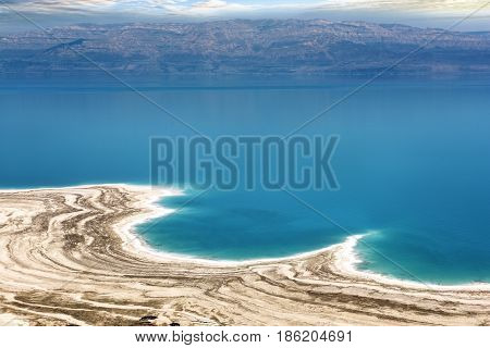 Famous Dead sea view in Israel with Jordania coast