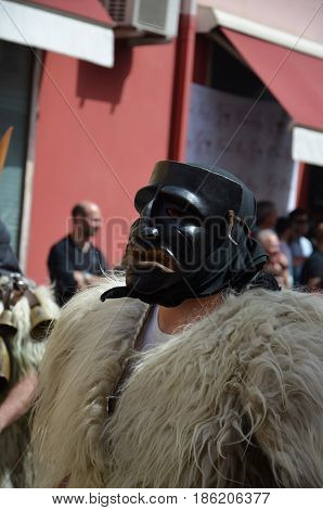Parade of traditional masks of Sardinia at the Carnival