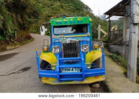 Vehicles On Street In Banaue, Philippines