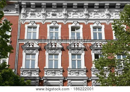 historic house facade - residential building exterior in Berlin