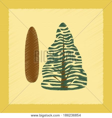 flat shading style Illustrations of plant Picea