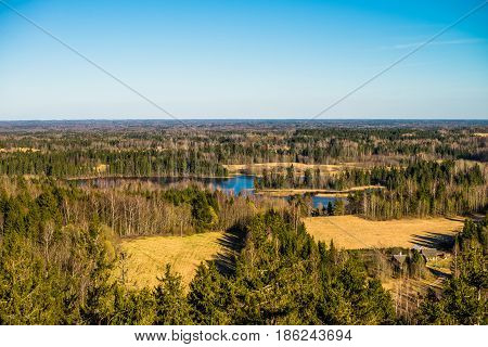 View from Suure Munamäe Watchtower  
Haanja küla