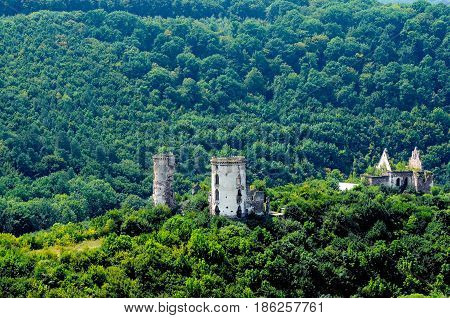 Scenic View Of Chervonohorod Castle Ruins Nyrkiv Village, Ternopil Region, Ukraine