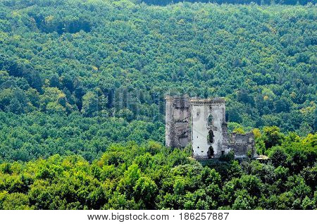 Scenic View Of Chervonohorod Castle Ruins Nyrkiv Village, Ternopil Region, Ukraine