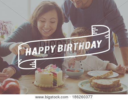 Family happy time party birthday together