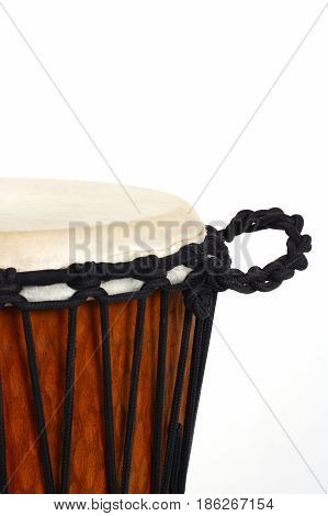 djembe african percussion handmade wooden drum with goat skin