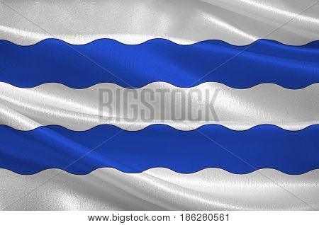 Flag of Nanterre is a commune in the Hauts-de-Seine department the western suburbs of Paris France. 3d illustration