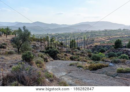 View ancient corridor Pena Cortada, Spain HD