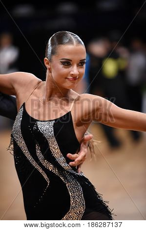 Latin Woman Dancer In A Dance Pose