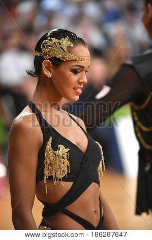 Latin Woman Dancer In A Dance Pose