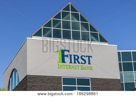 Fishers - Circa May 2017: First Internet Bank Headquarters. First Internet Bank is one of the first FDIC insured banks to operate without physical branches I