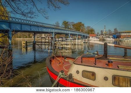 Cookham UK - 15th March 2017: The bridge at Cookham Berkshire UK.