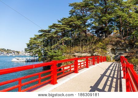 Red bridge at Matsushima Islands