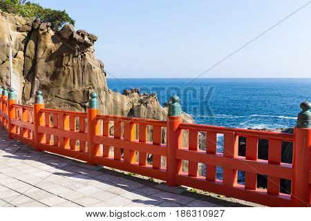 Aoshima Shrine and coastline