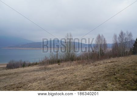 Winter near Mavrovo lake in Macedonian republic