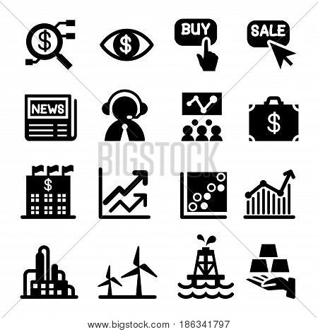 Stock market icon set. vector illustration graphic design