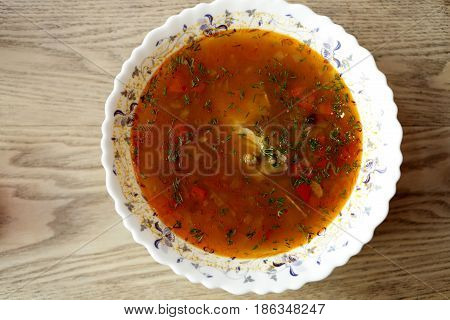 Plate With Kharcho Soup