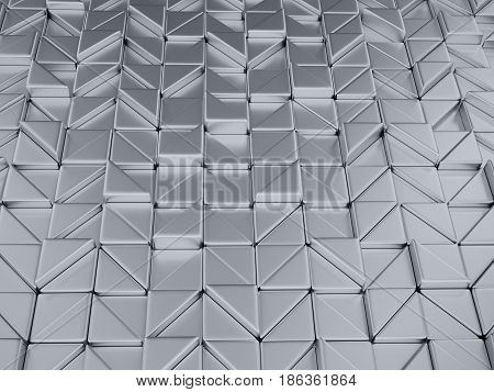 3d rendering of abstract geometric melallic cube background