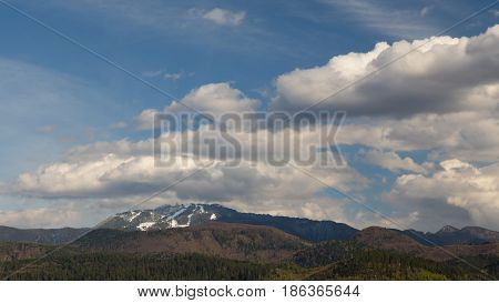 Bucegi Mountains In Spring Time.bucegi Mountain Landscape In The Winter Season With Snow Covering Th