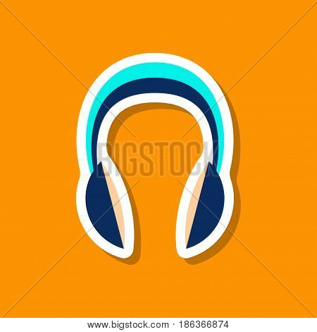 paper sticker Technology gadget headphones music meloman