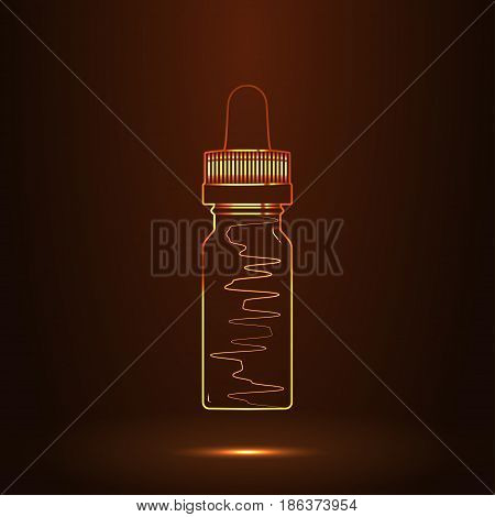 Bottle for vape juice, e-liquid. Golden luxury style.