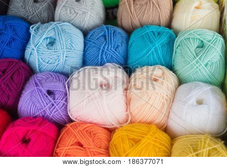 whool balls in lots of different colors
