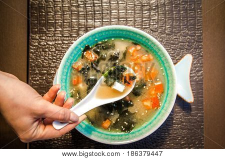 Chinese Food Soup In A Beautiful Bowl