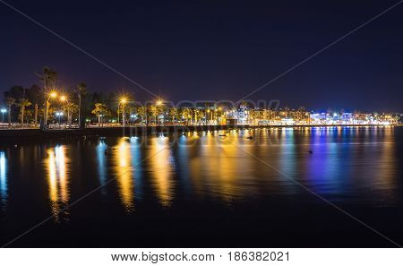View Over The Seafront Of The City Paphos In Cyrpus.