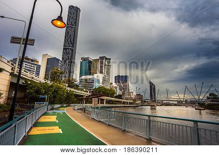 The Beachfront promenade in Brisbane Queensland Australia