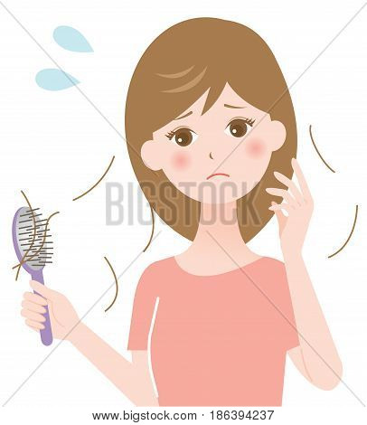 hair brushing women worry about her hair loss