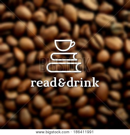 Template for logo label emblem symbol for coffee house cafe coffee shop restaurant coffee store teahouse etc. Vector illustration.