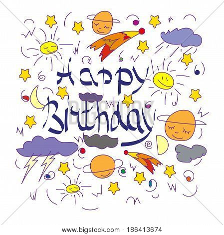 pattern for greeting card with happy birthday