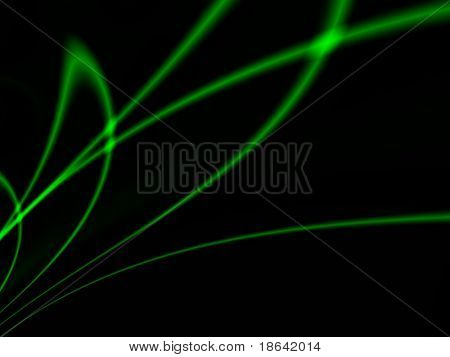 Imagen fractal de luz dispersada en un show de luces láser abstracta.