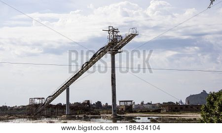 Cagliari: panoramic views of the salt pans inside the Molentargius regional park, in the background you can see the hill of the 