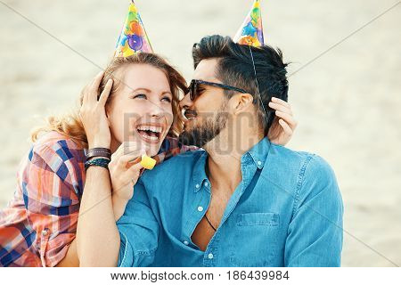 Love Couple Birthday On Th Beach