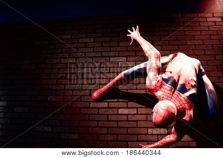 LAS VEGAS, USA - Oct 29, 2016: Close up Spiderman, Madame Tussauds museum in Las Vegas.