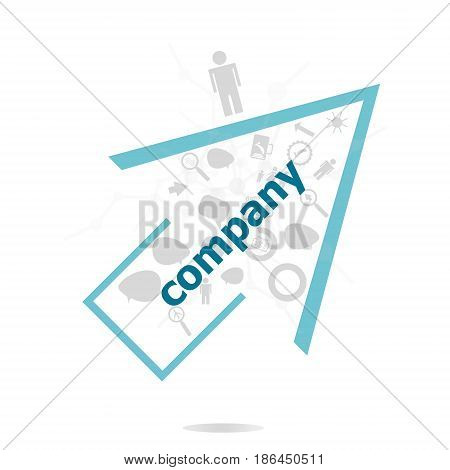 Text Company. Business Concept . Data Protection And Secure Elements Inforgaphic Set