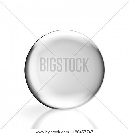 classic crystal ball 3d rendering image on white background