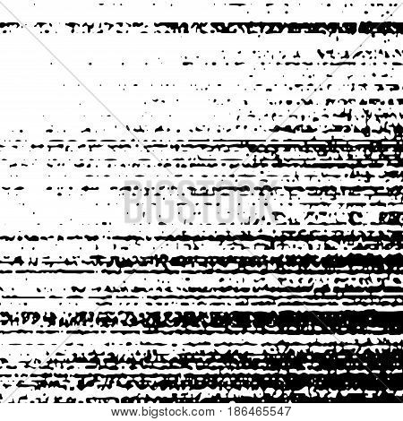 Distressed black and white texture stipple background. Retro grunge gritty dust template. Create scratch vintage effect. Vector illustration