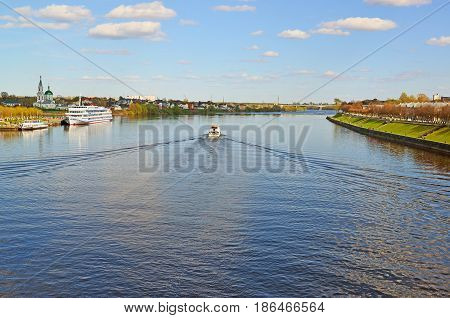 Tver, russia - may 07.2017 Navigation on the Volga River