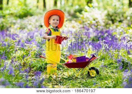 Kids In Bluebell Garden