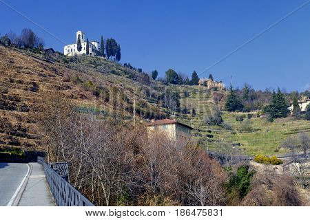 Winter landscape from the road to Montevecchia (Lecco Brianza Lombardy Italy)