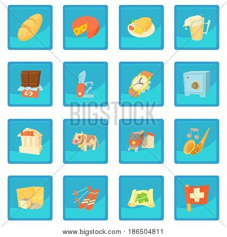 Switzerland itravel icon blue app for any design vector illustration