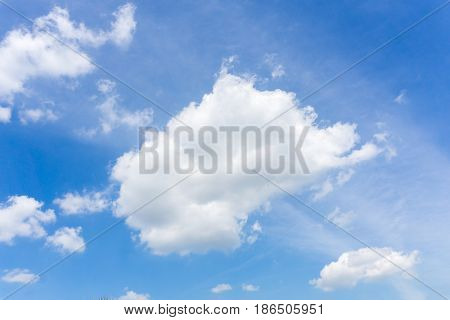 View on beautiful white clouds in a blue sky. Clouds and Skies in the Morning. Fresh Air. Cloudy Weather. Cloud Formations. White Clouds